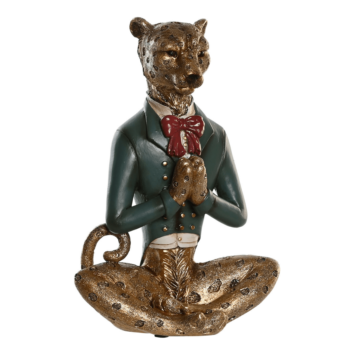 Statue Léopard Chic Calixte Bleu H23cm