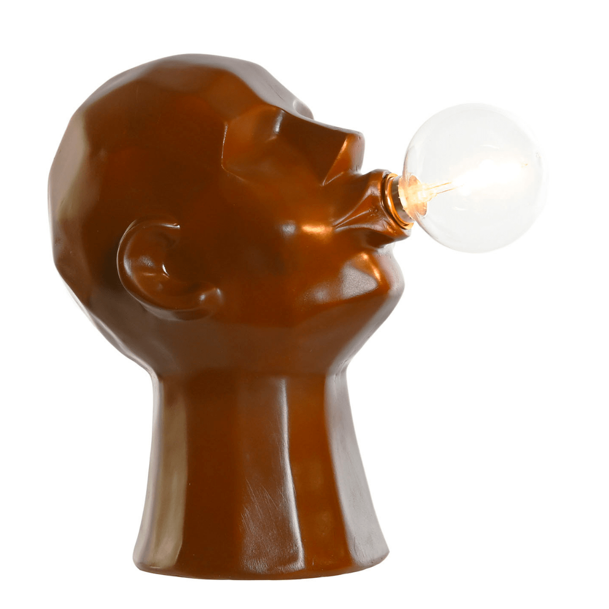 Statue décorative lumineuse Mastroma Tête Homme H28cm