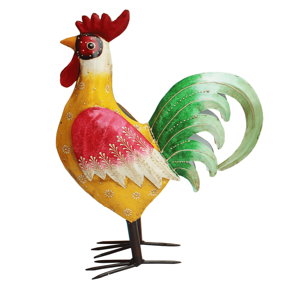 Statue métal Coq Arthur Multicolore H45cm