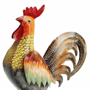Statue métal Coq Jules Multicolore H45cm