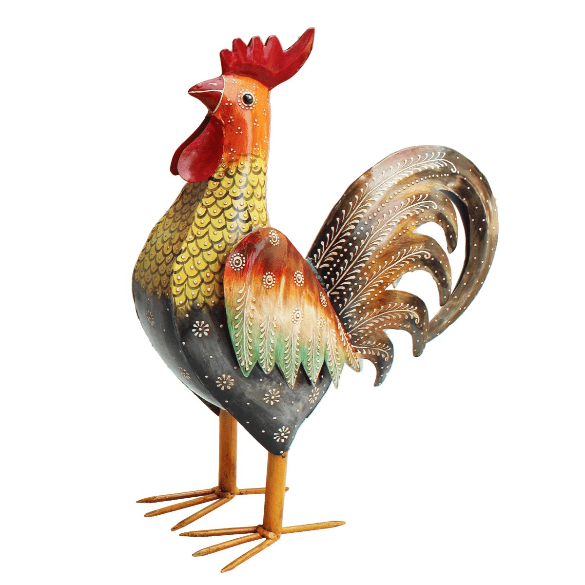 Statue métal Coq Jules Multicolore H45cm
