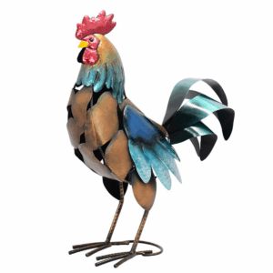 Statue métal Coq Witold Multicolore H40cm