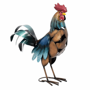 Statue métal Coq Witold Multicolore H40cm
