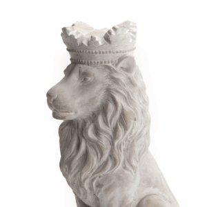 Statue pierre Lion couronne Girkano H36cm