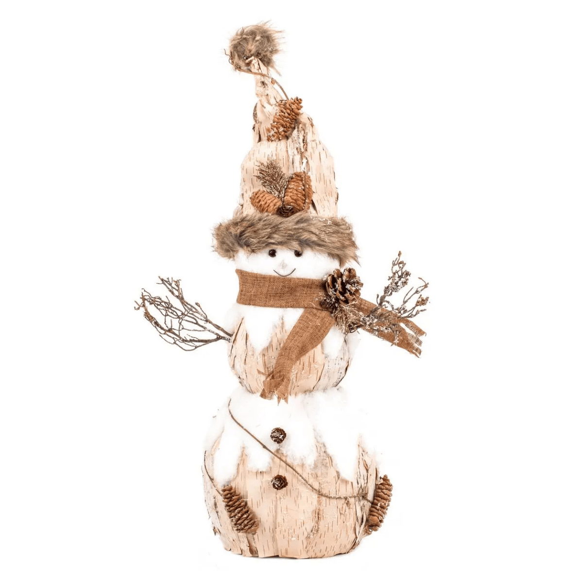 Sujet Noël Bonhomme de Neige Nature Bergen H51cm