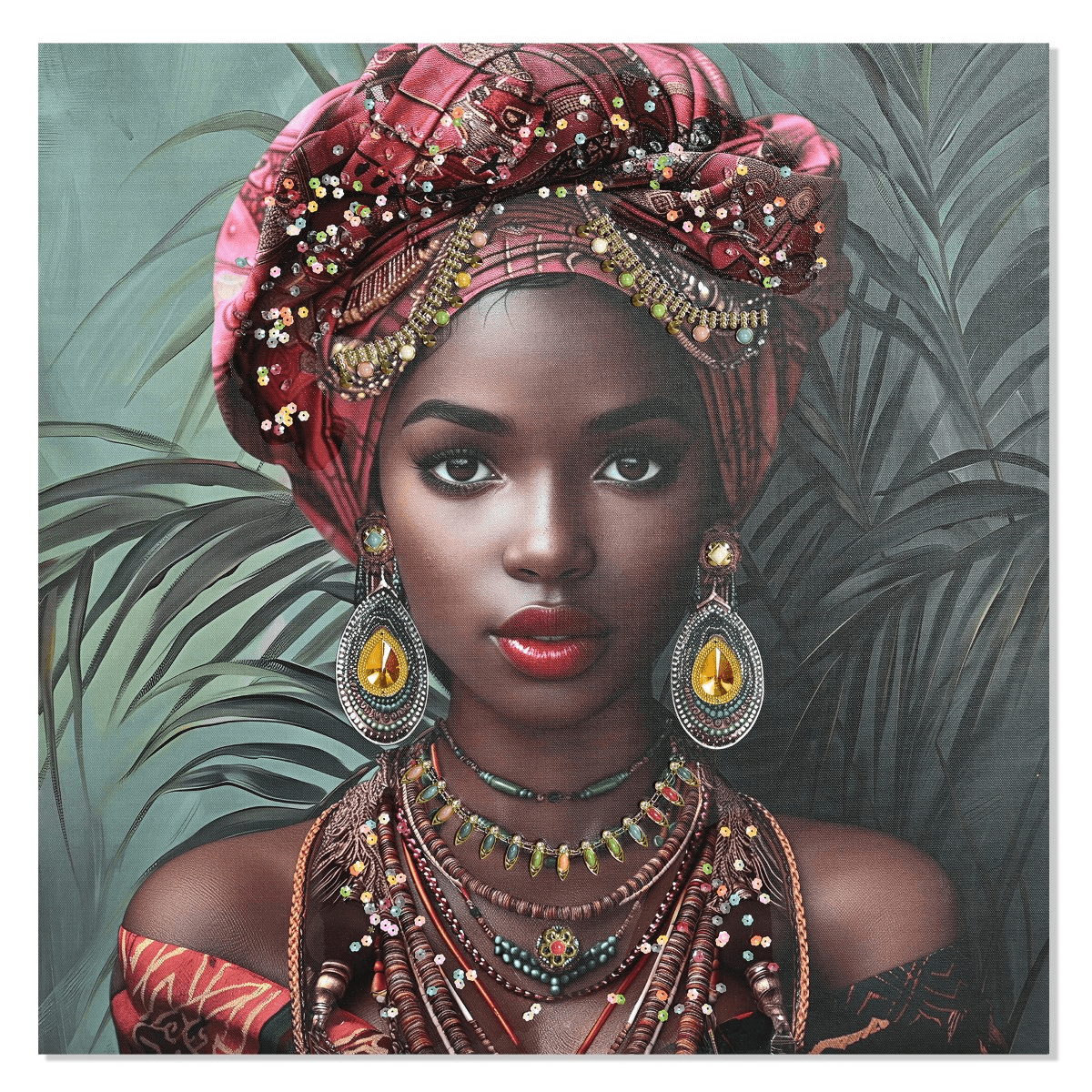 Tableau Kanitha Femme Africaine 60x60cm