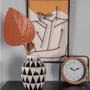 Tige Déco Feuille Métal Tancrède Terracotta H50cm