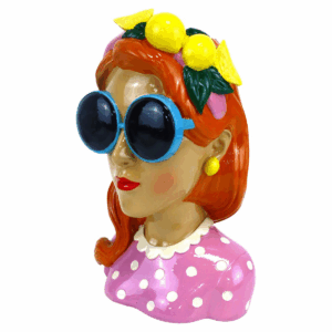 Vase cache-pot Katrin Tête Femme multicolore H24cm