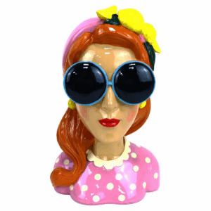 Vase cache-pot Katrin Tête Femme multicolore H24cm