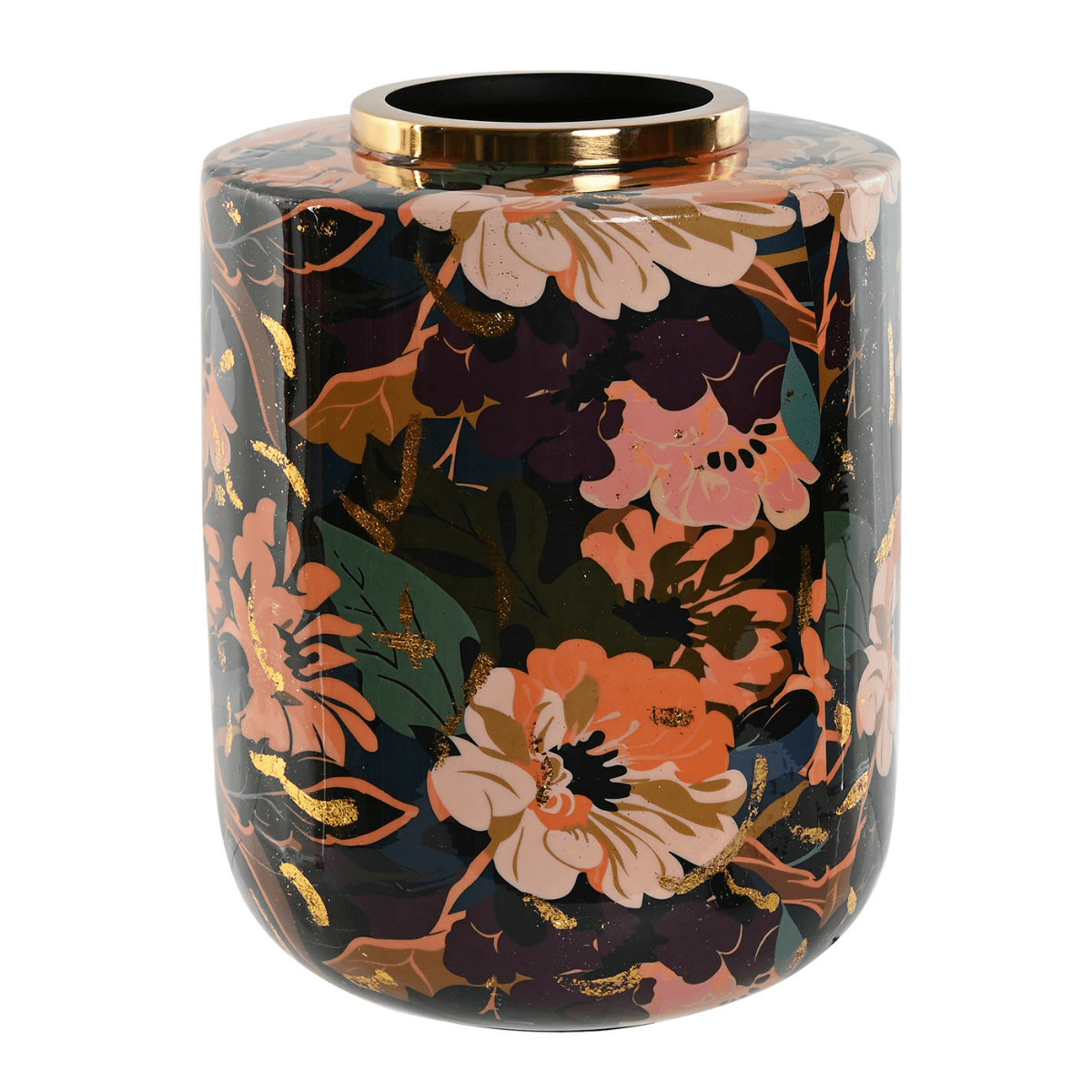Vase métal Matofosa Multicolore et Doré H30cm