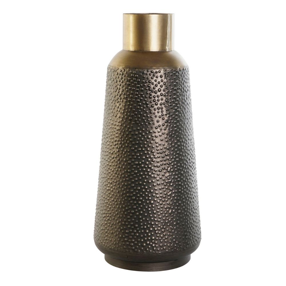 Vase métal Sounya Gris Foncé et Doré H57cm