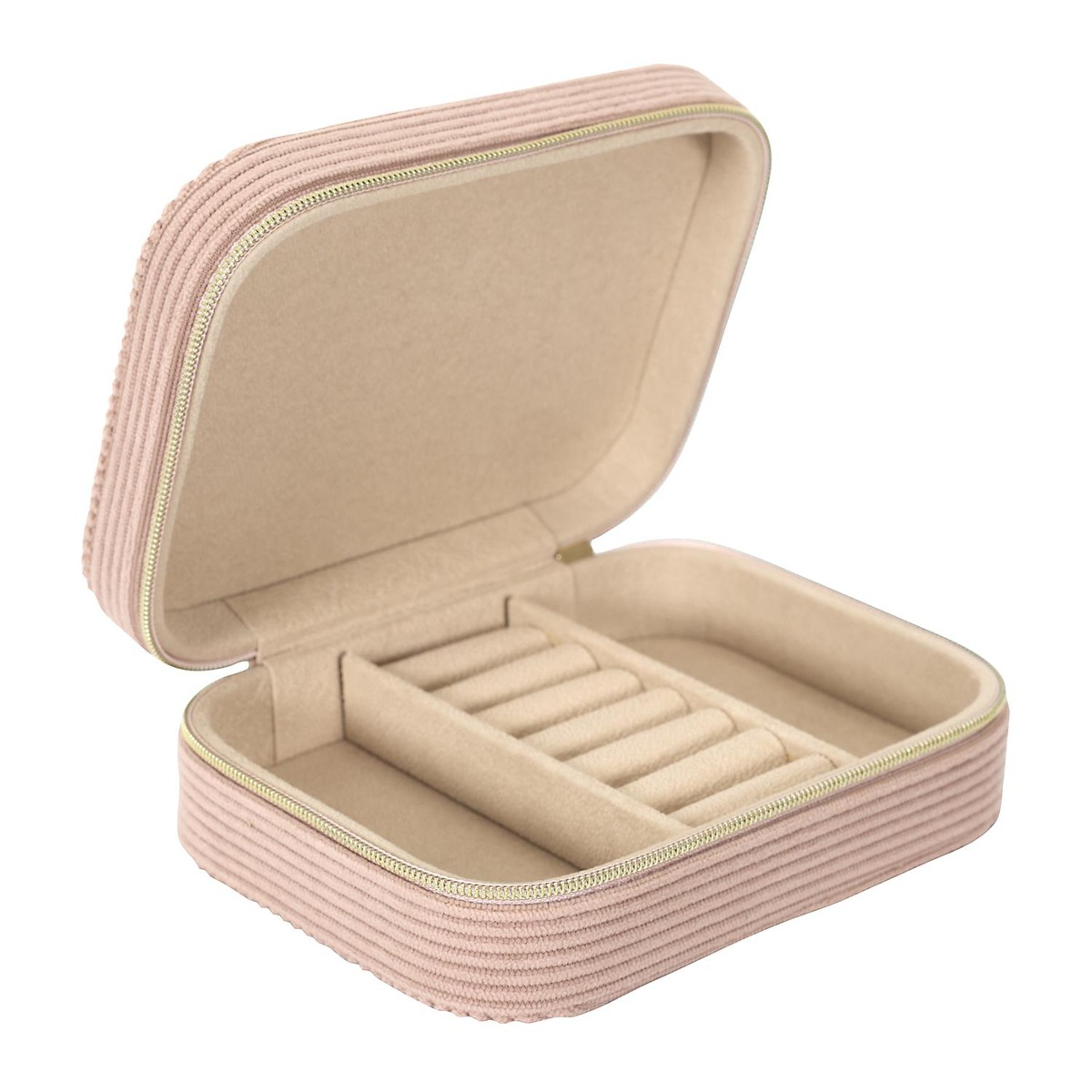 Boîte à Bijoux velours côtelé Larosis Rose