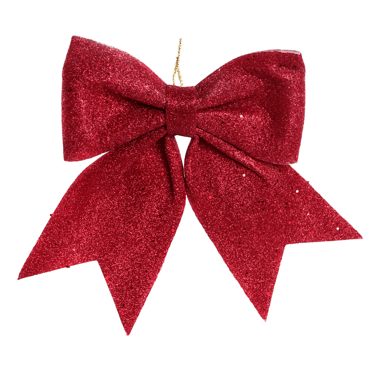 Déco Noël Nœud Pailleté Ervideira Rouge 29x14cm