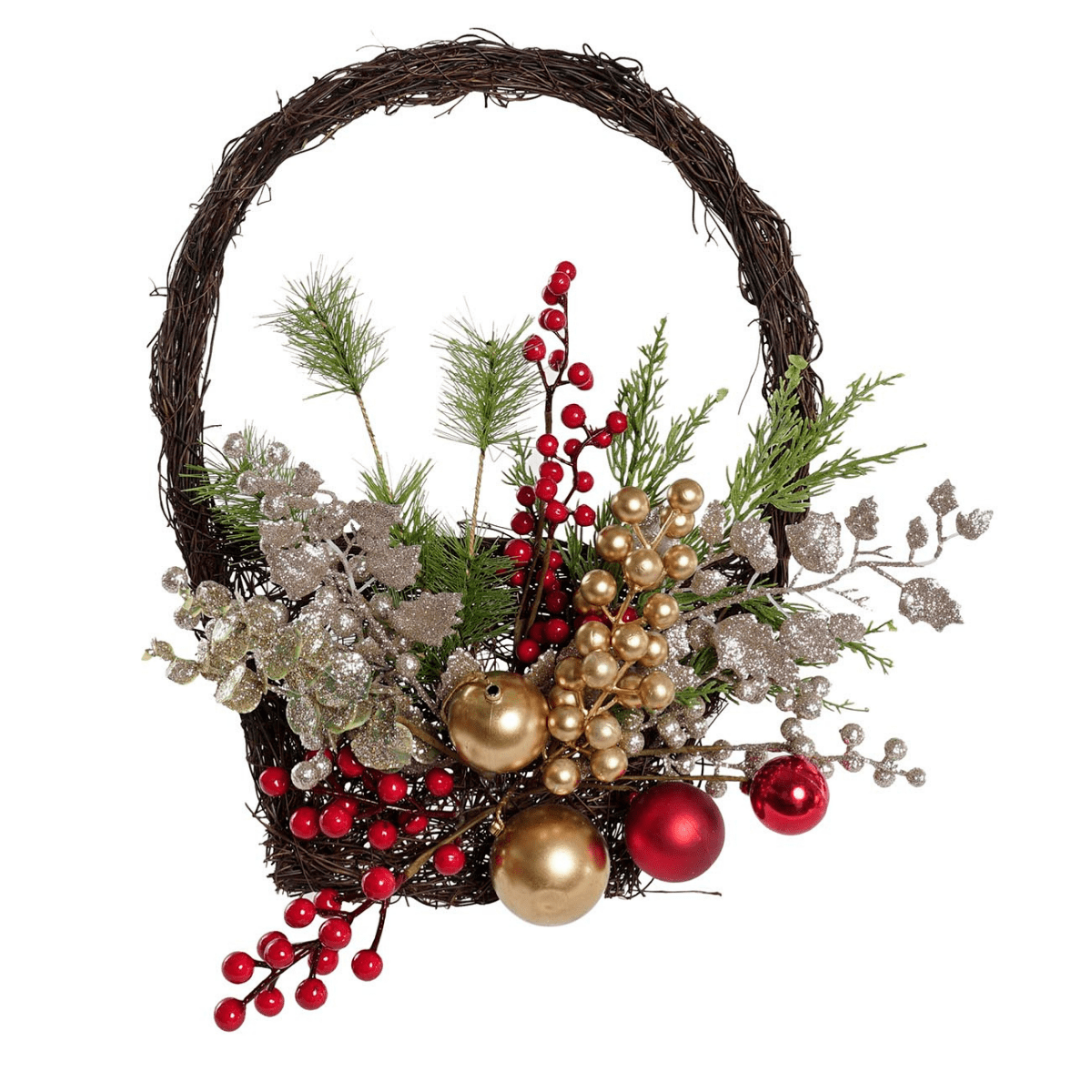 Déco murale Noël Laurentino Panier avec Branchage