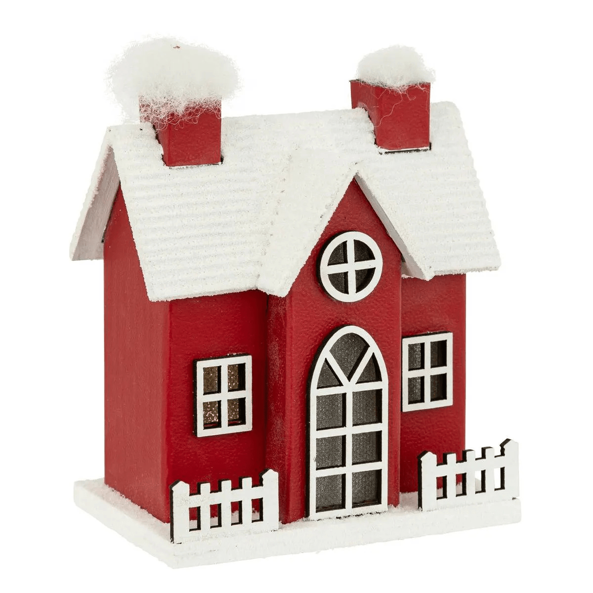 Maison Noël lumineuse Fauske Rouge et Blanc