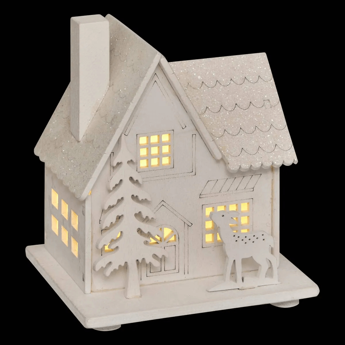Maison Noël lumineuse Froya Blanc