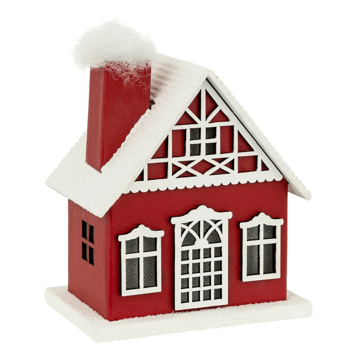 Maison Noël lumineuse Orkanger Rouge et Blanc