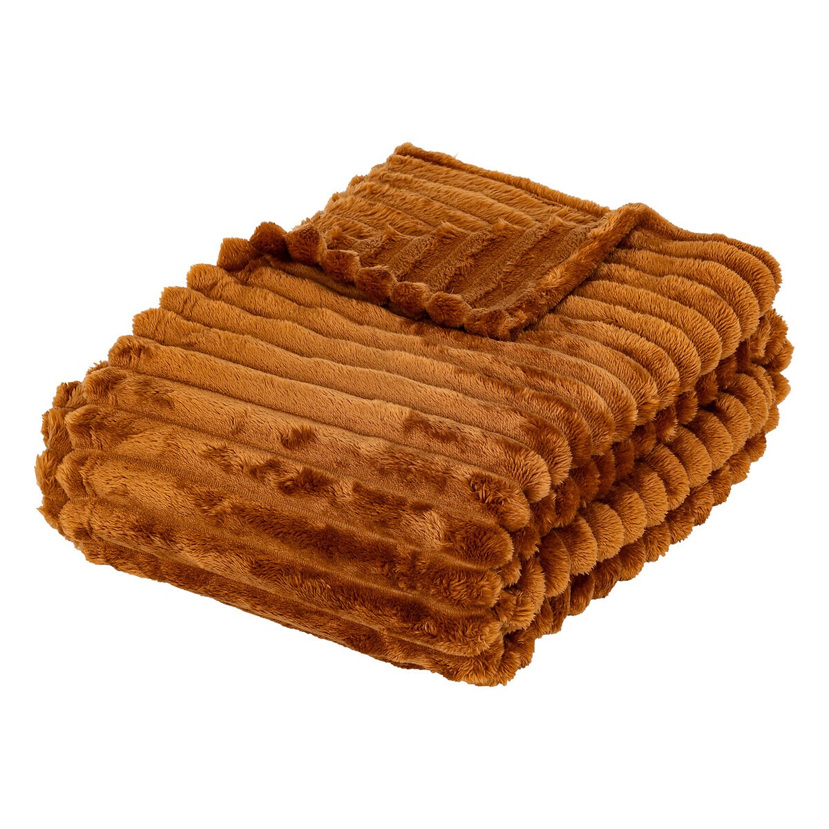 Plaid Côtelé Flanelle Oracanis Cumin 170x130cm