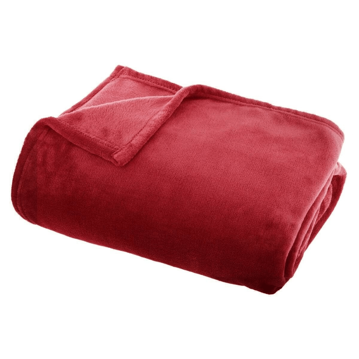 Plaid Flanelle Rouge Carotia 150x125cm