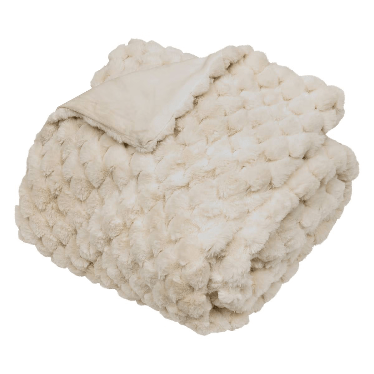 Plaid fourrure jacquard Beige Valinys 230x180cm