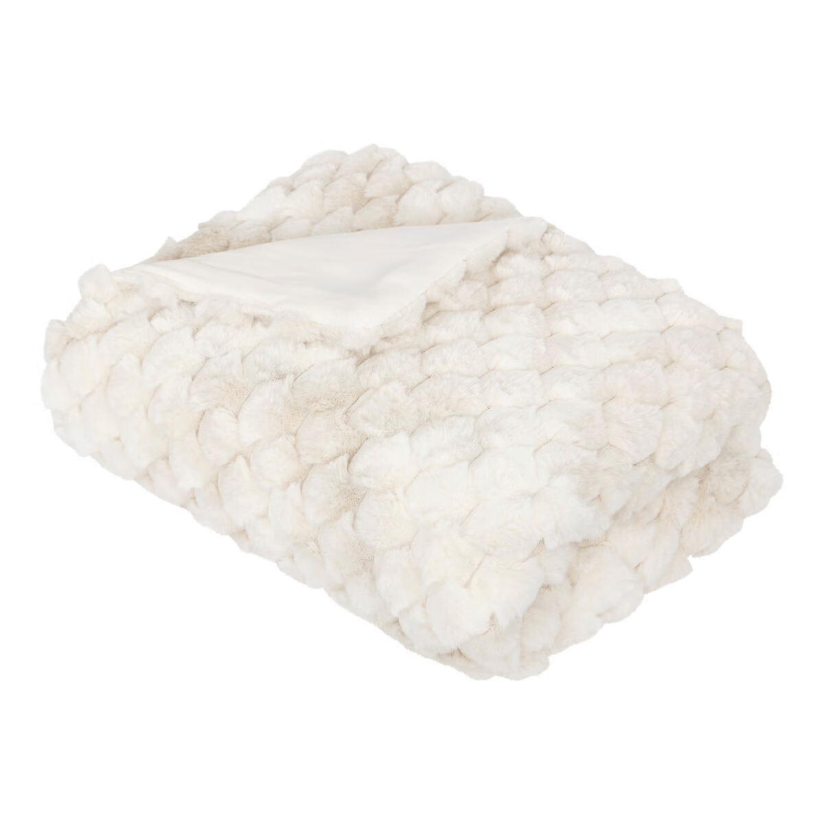 Plaid fourrure jacquard Romysa Beige 160x120cm