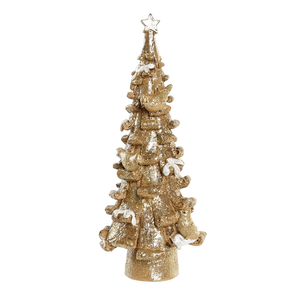 Sapin déco Noël résine Altorivo Doré H30cm