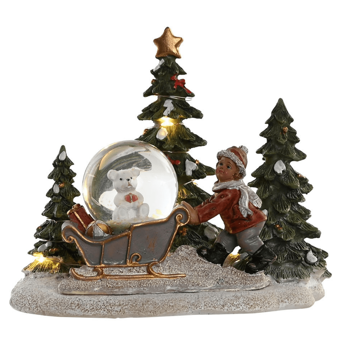 Scène de Noël lumineuse Boule de Neige Knivsta