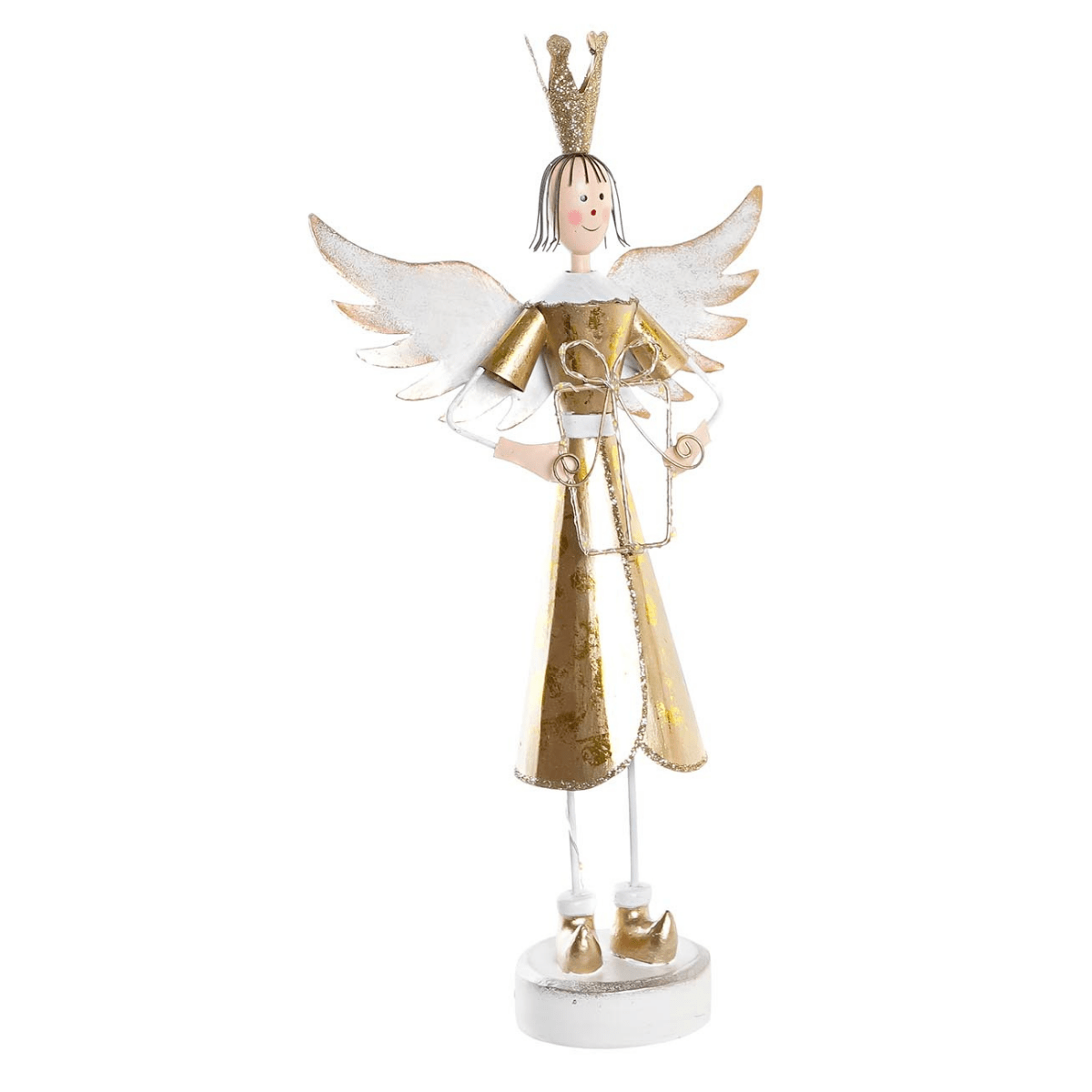 Statue lumineuse Ange métal Trattoria Doré H36cm