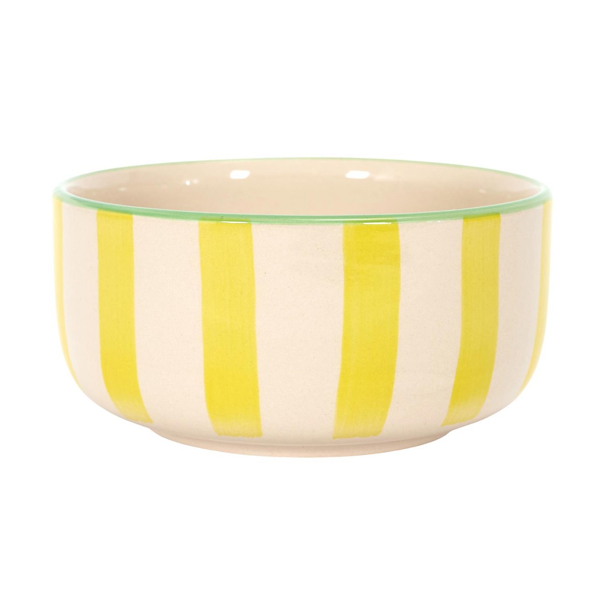 Bol en grès Toscana Rayures Jaune et Blanc D14cm