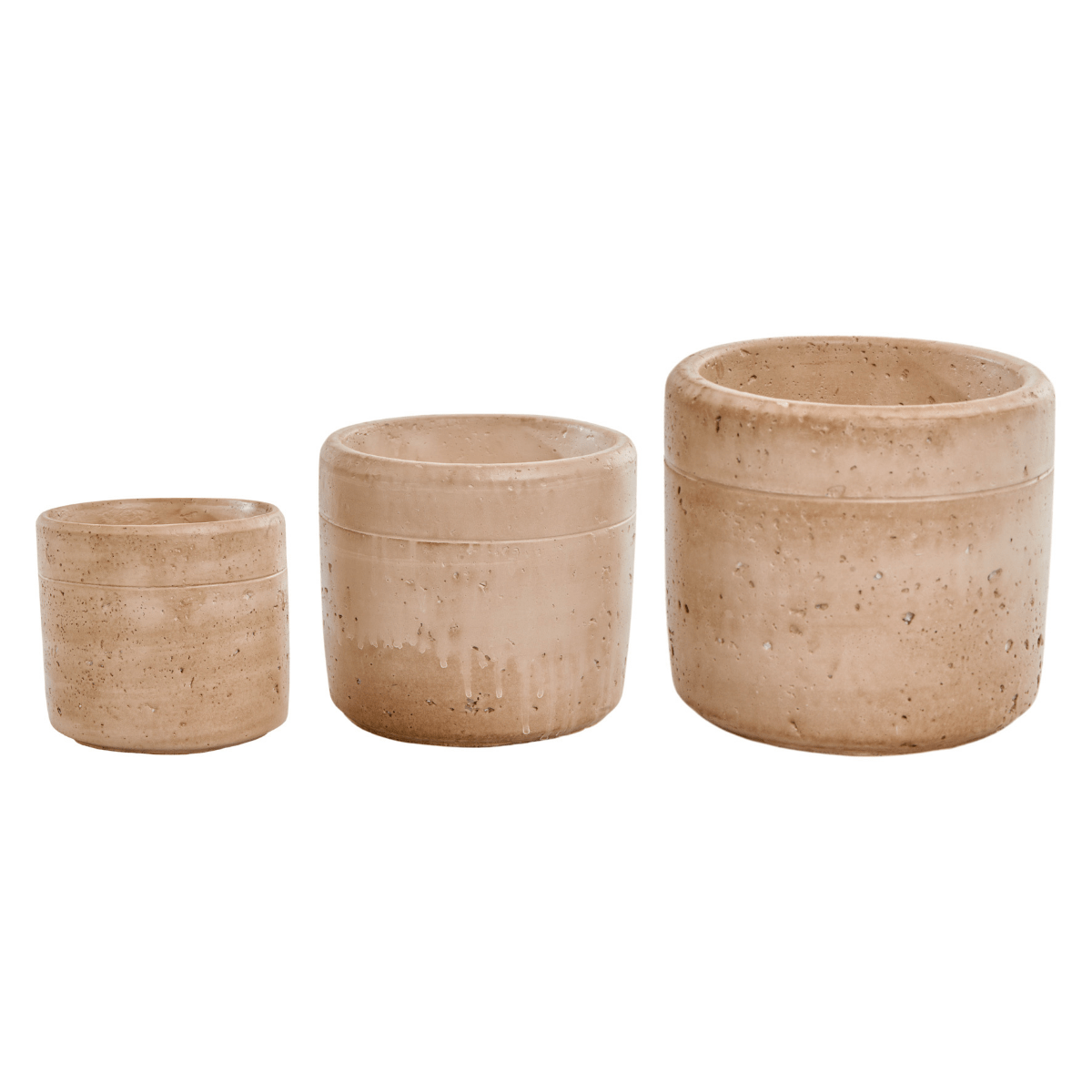 Cache-pot ciment Rugal Style Travertin