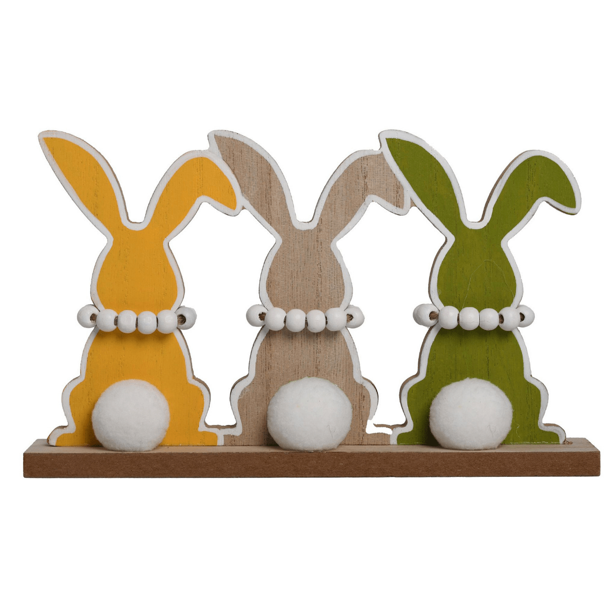 Décoration Bois Lapins Triplés Hixtix 20cm