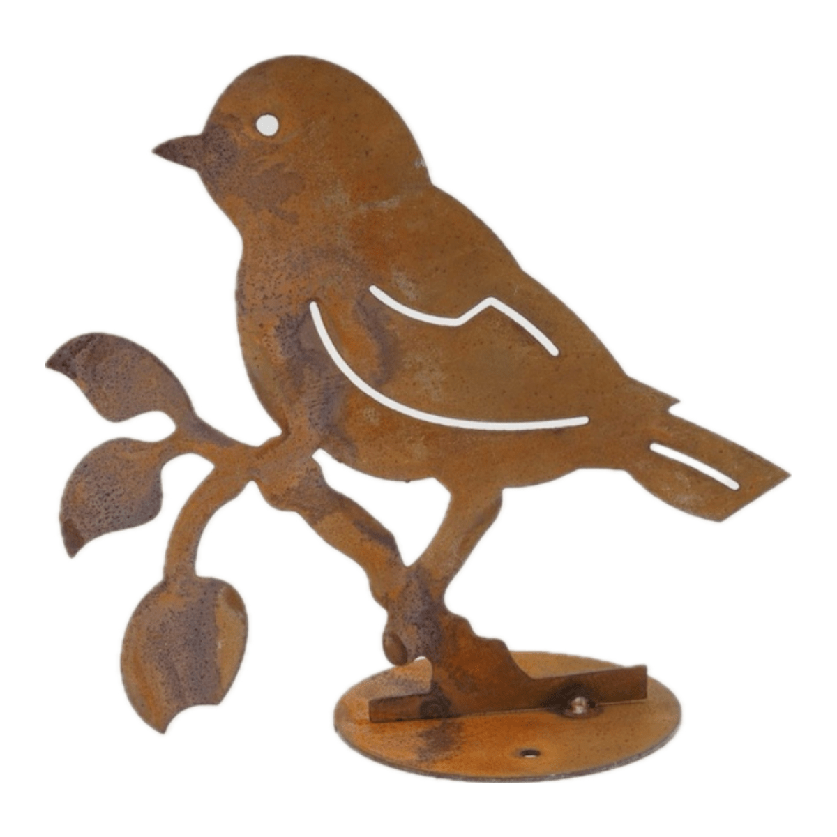 Décoration métal Oiseau Rouille Morillade H17cm