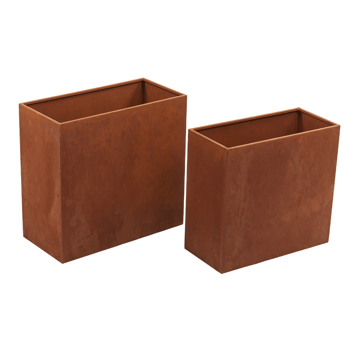 Jardinière rectangulaire Haute en Métal Vagoum - Rouille