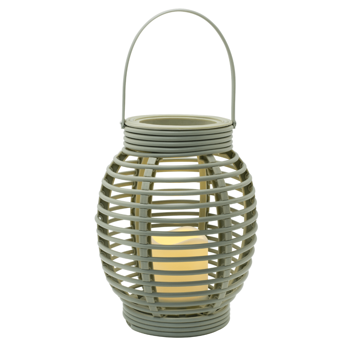 Lanterne extérieure avec bougie LED Brice Vert H22cm