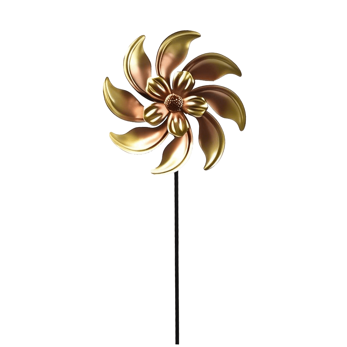 Moulin à vent Jardin métal Fleur Yxiw Jaune H82cm