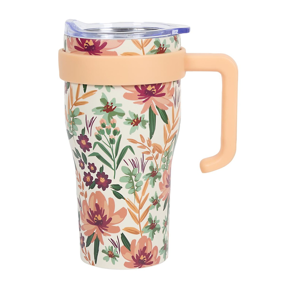 Mug de transport XL avec paille design Fleurs Dubai - Azrna 0.6L
