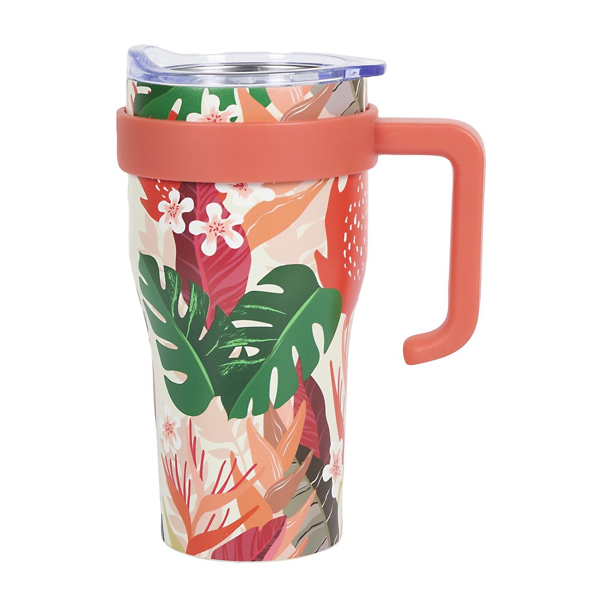Mug de transport XL avec paille design Fleurs Dubai - Fatiba 0.6L