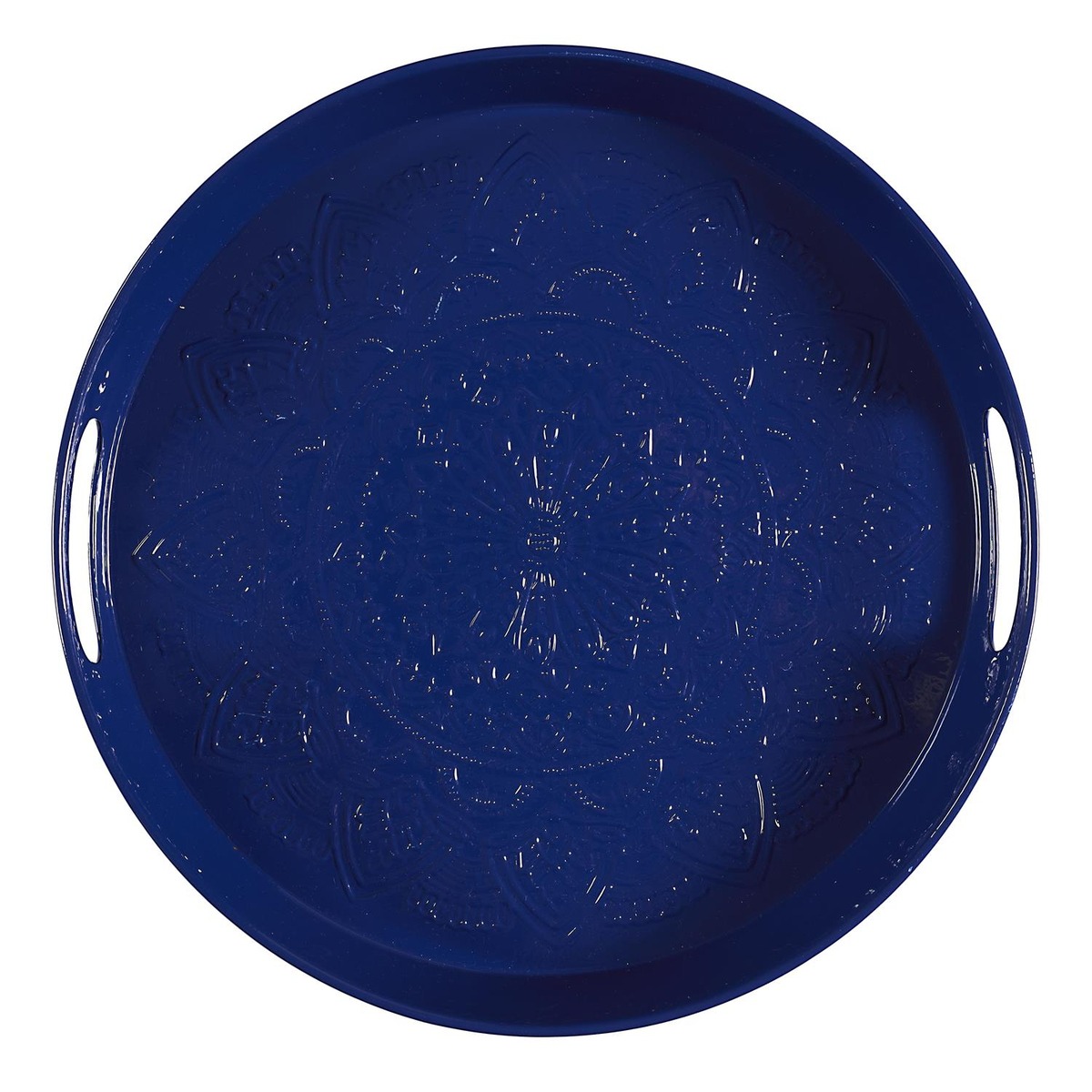 Plateau métal oriental rond Dzitmit Bleu D35cm