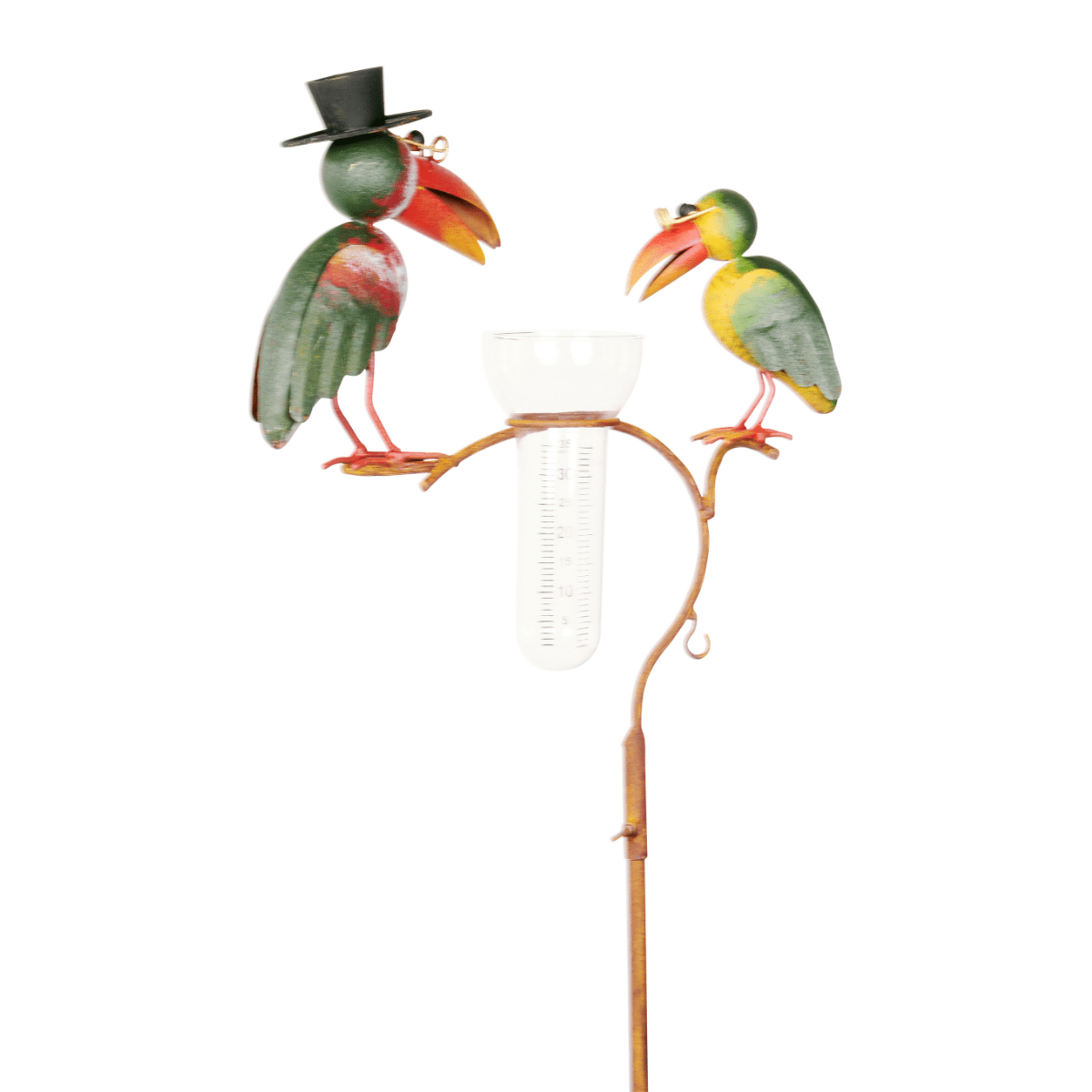 Pluviomètre métal Jardin Oiseaux perchés Gringo H136cm