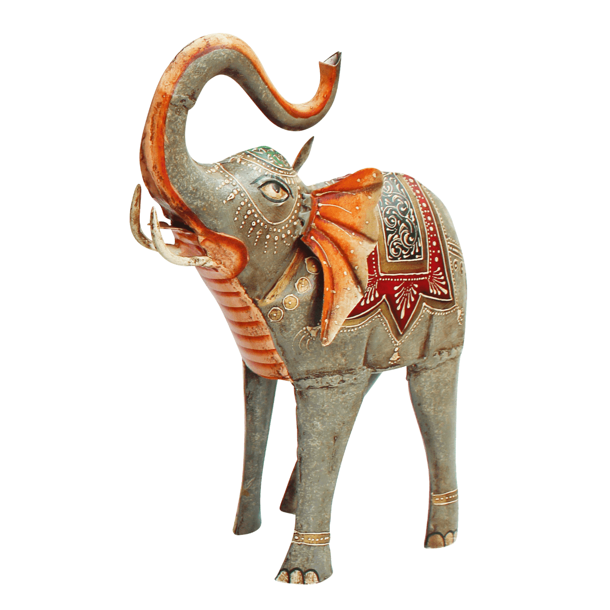 Statue métal Eléphant Toritu Taupe H35cm