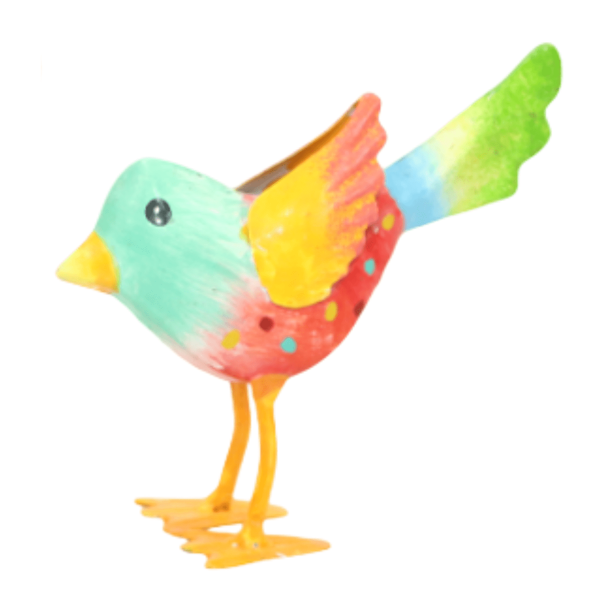 Statue métal Oiseau PM Jiji Bleu H10cm