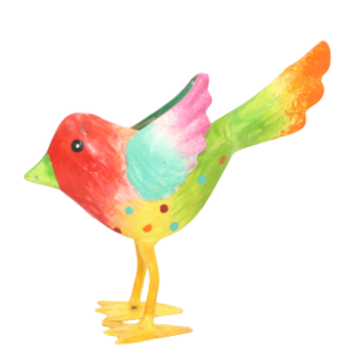 Statue métal Oiseau PM Jiji Rouge H10cm