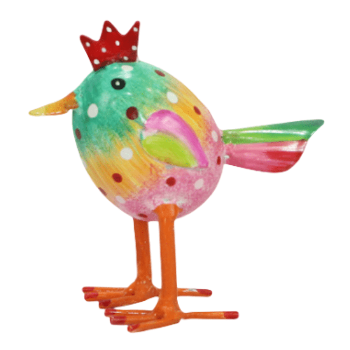 Statue métal Poule PM Quiti Bleu H10cm