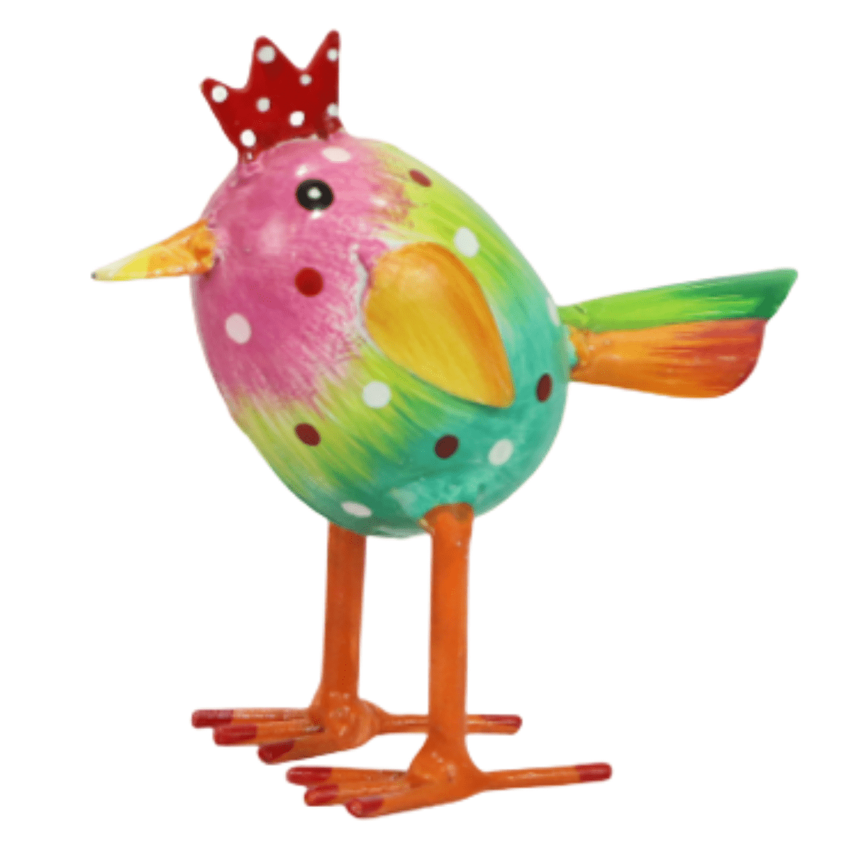 Statue métal Poule PM Quiti Rose H10cm