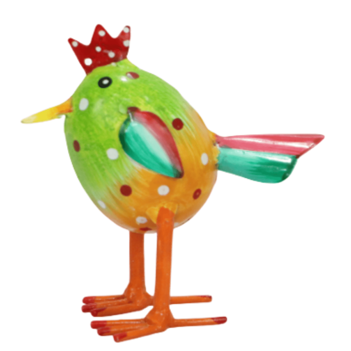 Statue métal Poule PM Quiti Vert H10cm