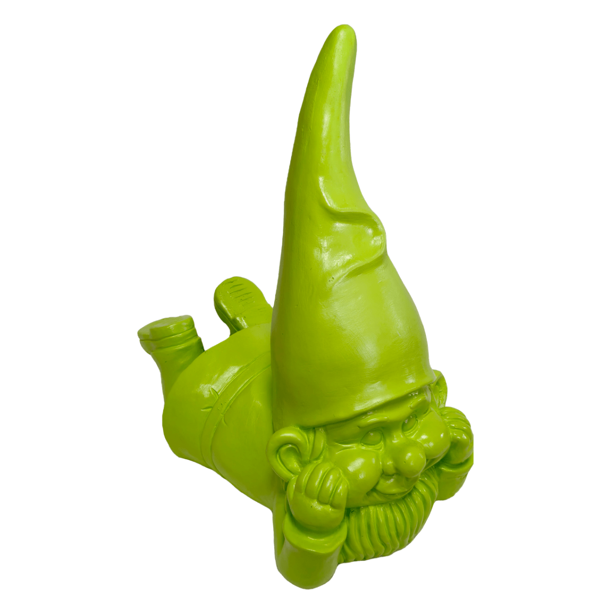 Statue résine Gnome couché Popy Vert H41cm