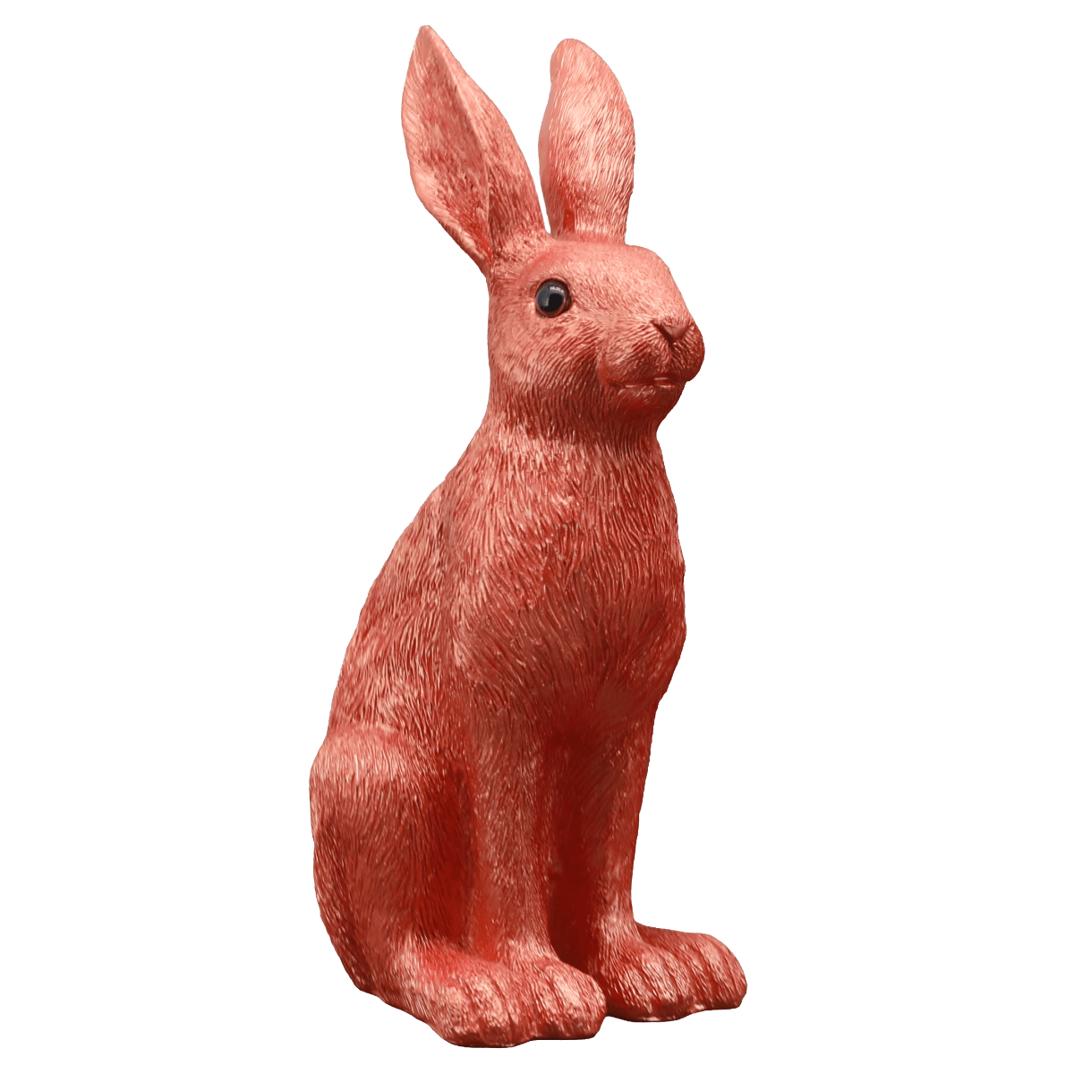 Statue résine Lapin effet métallisé Clarou Orange H35cm