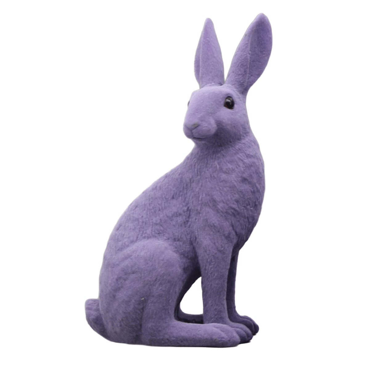 Statue résine Lapin effet velours Lizou Violet H36cm