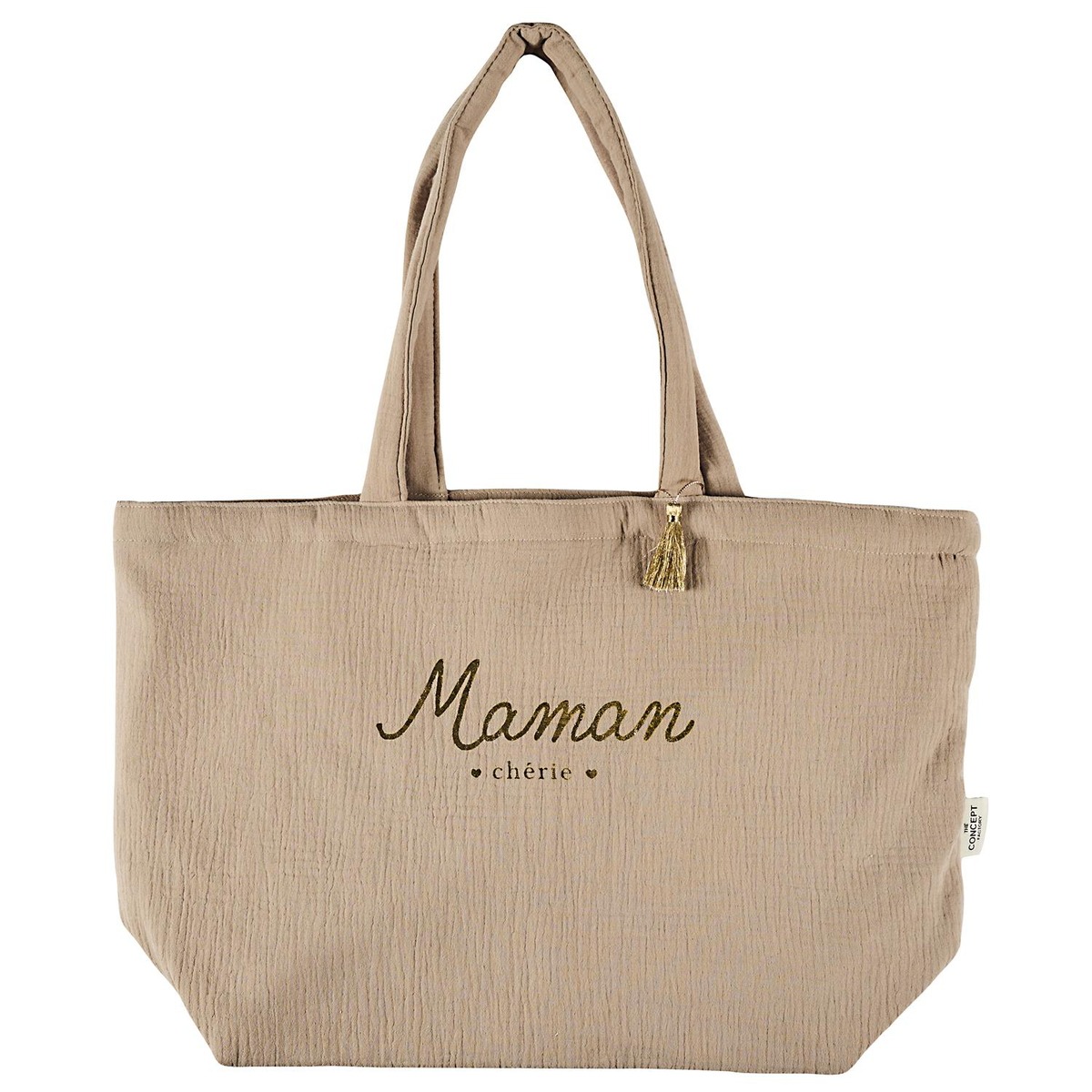 Tote Bag Gaze de Coton GM Maricie Maman Taupe
