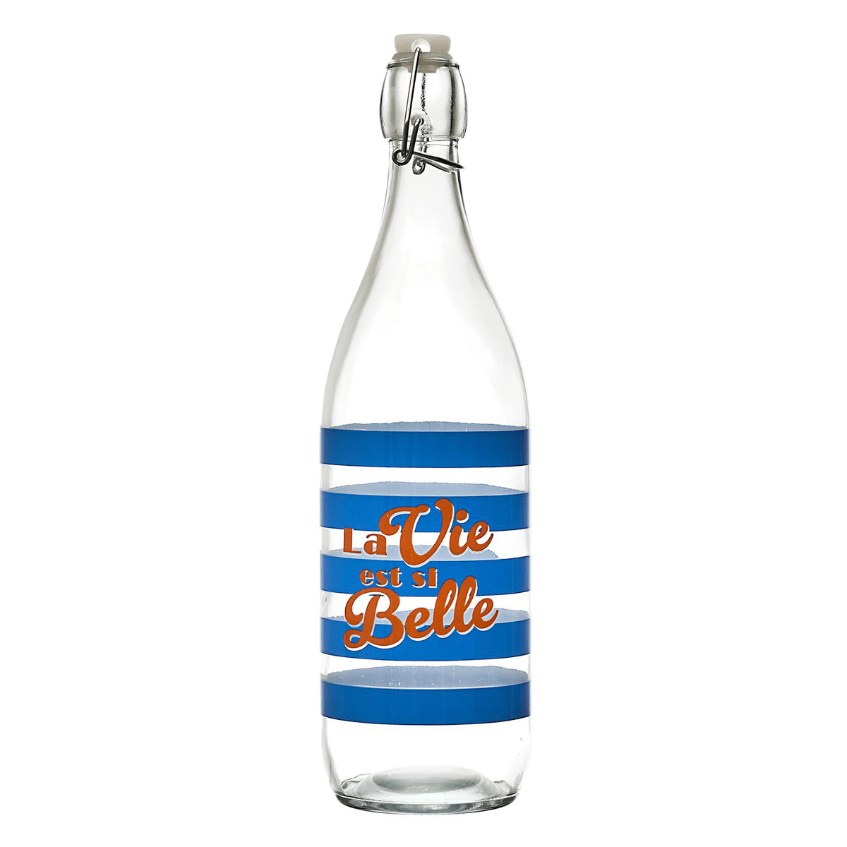 Bouteille verre Toscana 1 litre - La vie est belle